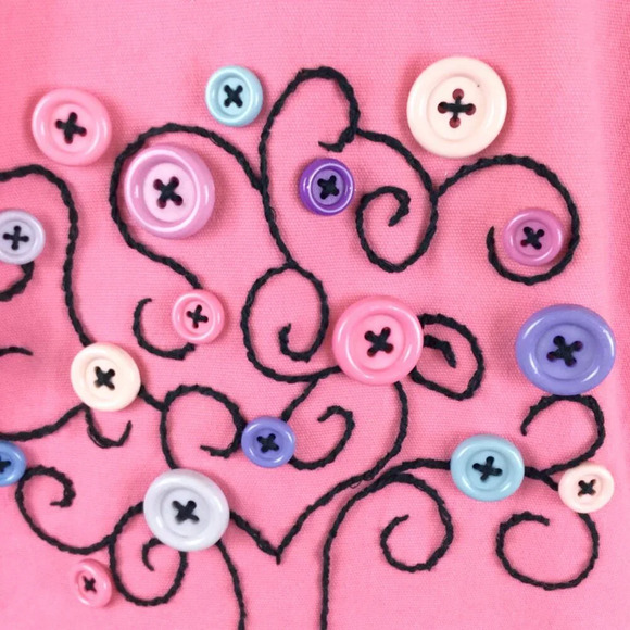 VTG Upcycled Pink Denim Jacket Hand Embroidered Western Fairycore 12 14 Y2K OOAK - Picture 7 of 7